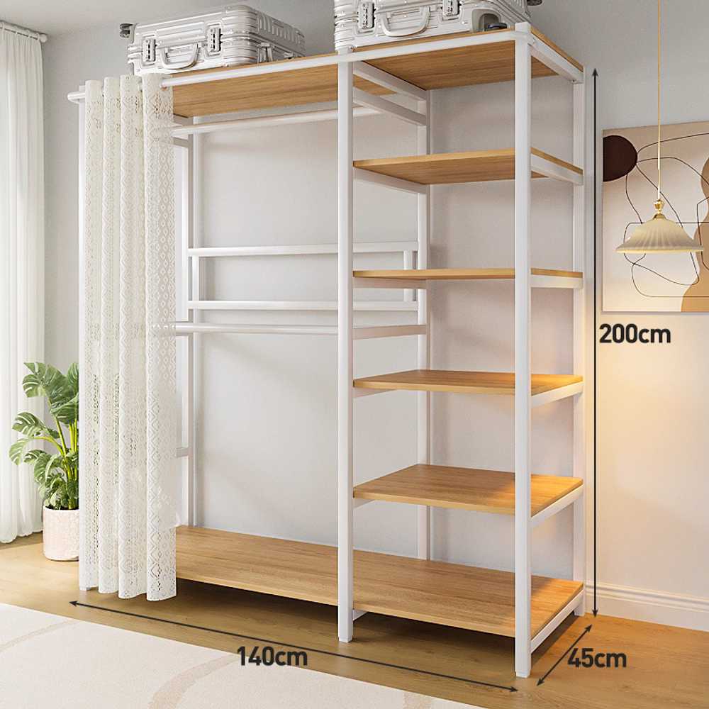 드레스룸 대형 행거 철제 선반 수납형 옷장 정리대 D형 + 120cm (블랙) - 상세 이미지 3