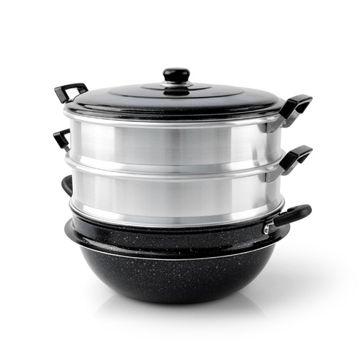 마블코팅 국산 다기능 3단 찜기 28cm 송편 만두 킹크랩 찜솥 - 상세 이미지 2