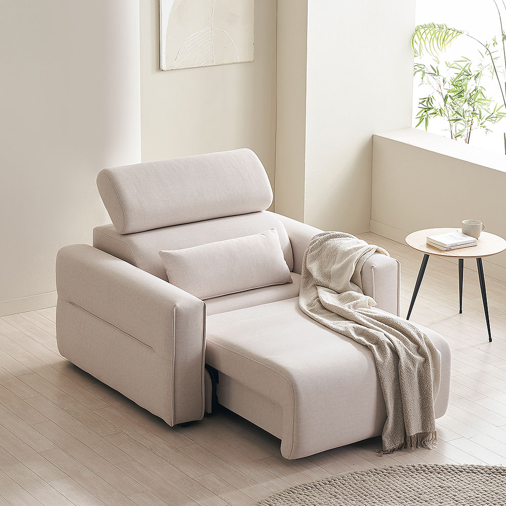 장인가구 조디 수유의자 전동 슬라이딩 확장형 1인용 리클라이너 소파 독서 수면 안락의자