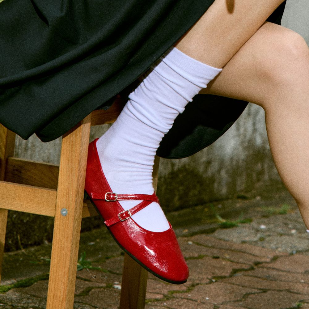 스퍼 오드 라운드토 메리제인 발레 스트랩 플랫슈즈 1.5cm -VA9041 (3color) - 상품 이미지
