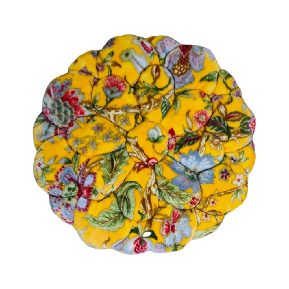 바세티 사계절 쿠션 극세사 블루, 1인용 원형