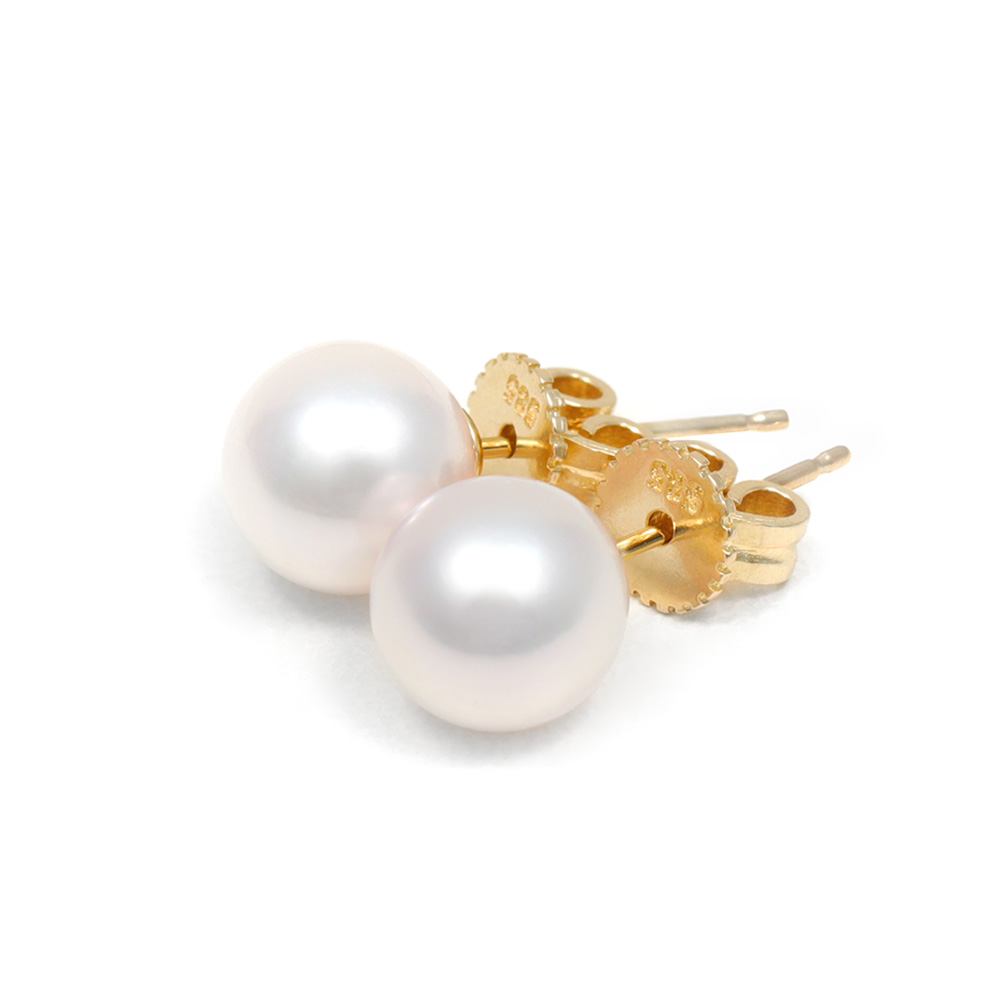 고품질 7 - 10mm 14K 18K 아코야 해수 진주귀걸이 AAAA+ - 상세 이미지 2