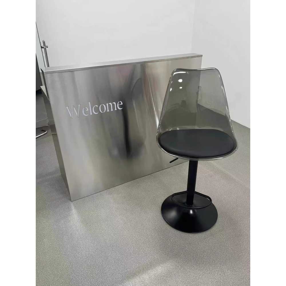 스텐 카운터 매장 계산대 철제 작업대 인테리어 가구 100x100cm + 스틸 테두리-빛 - 상세 이미지 3