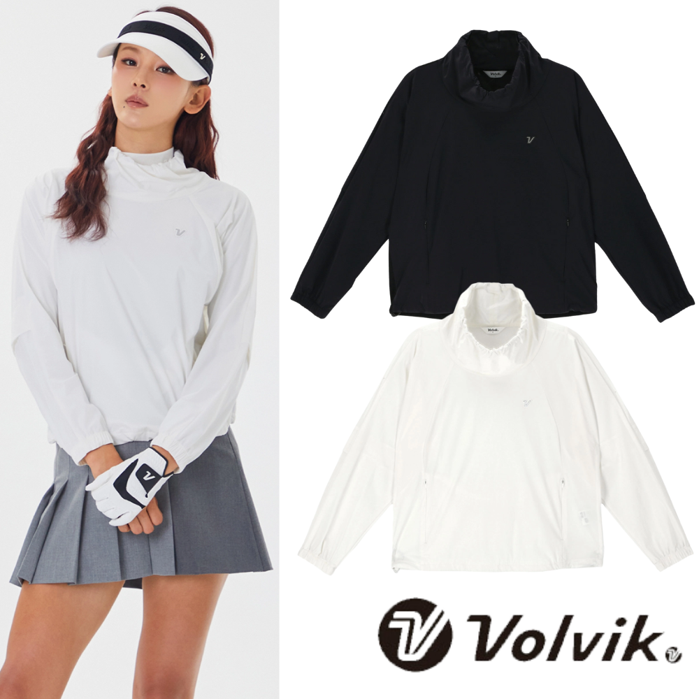 볼빅 골프웨어 여성골프웨어 여성 골프 점퍼 져지 배색 아노락 긴팔 간절기 티셔츠 상의 VLWBP901 - 상품 이미지