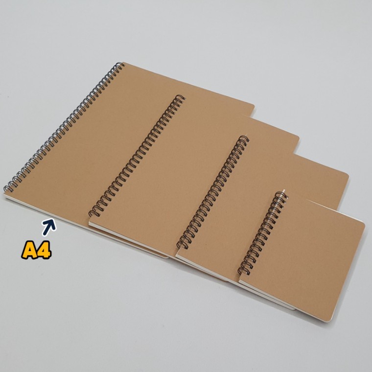 크라프트 무지 스프링 무선노트 A4 - 상품 이미지