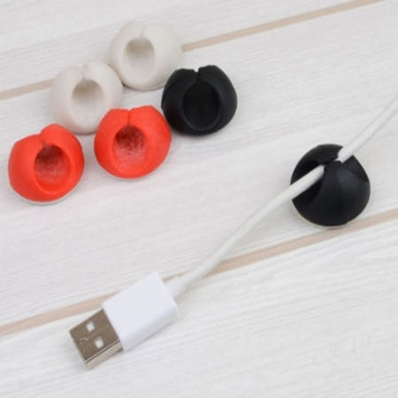 사무실 책상 붙이는 마우스 충전기 선고정 선정리기 6개