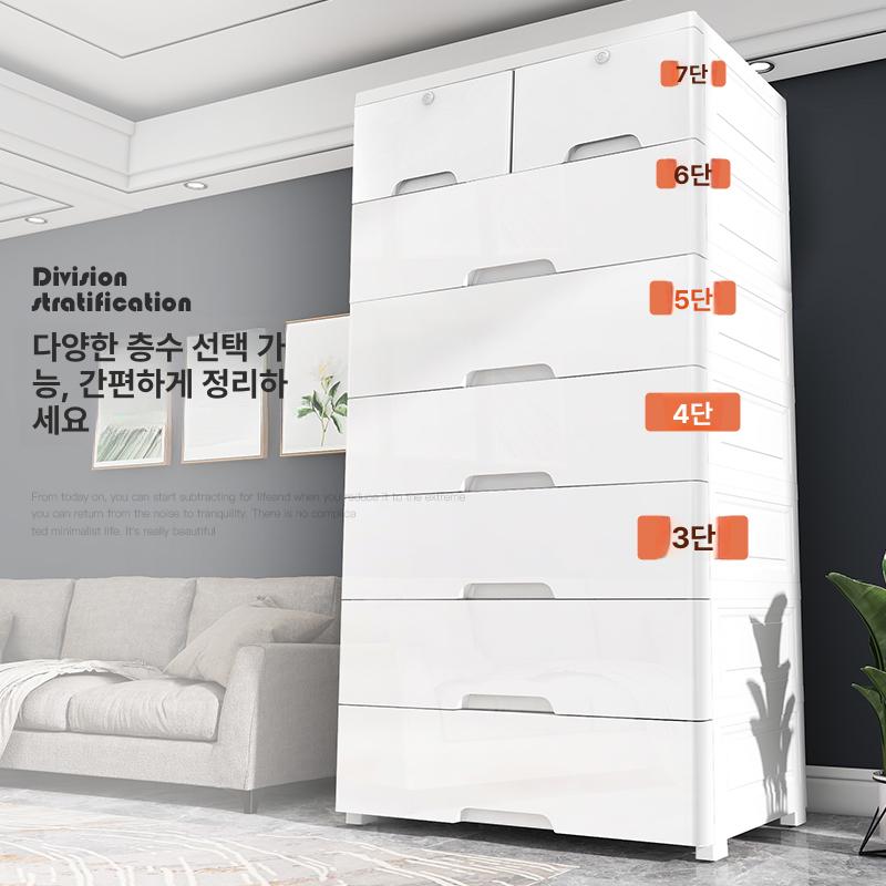플라스틱 서랍장 5단 스몰 5층 옷 대형 와이드 데일리 특가 60cm 혼합 3단 - 상세 이미지 2