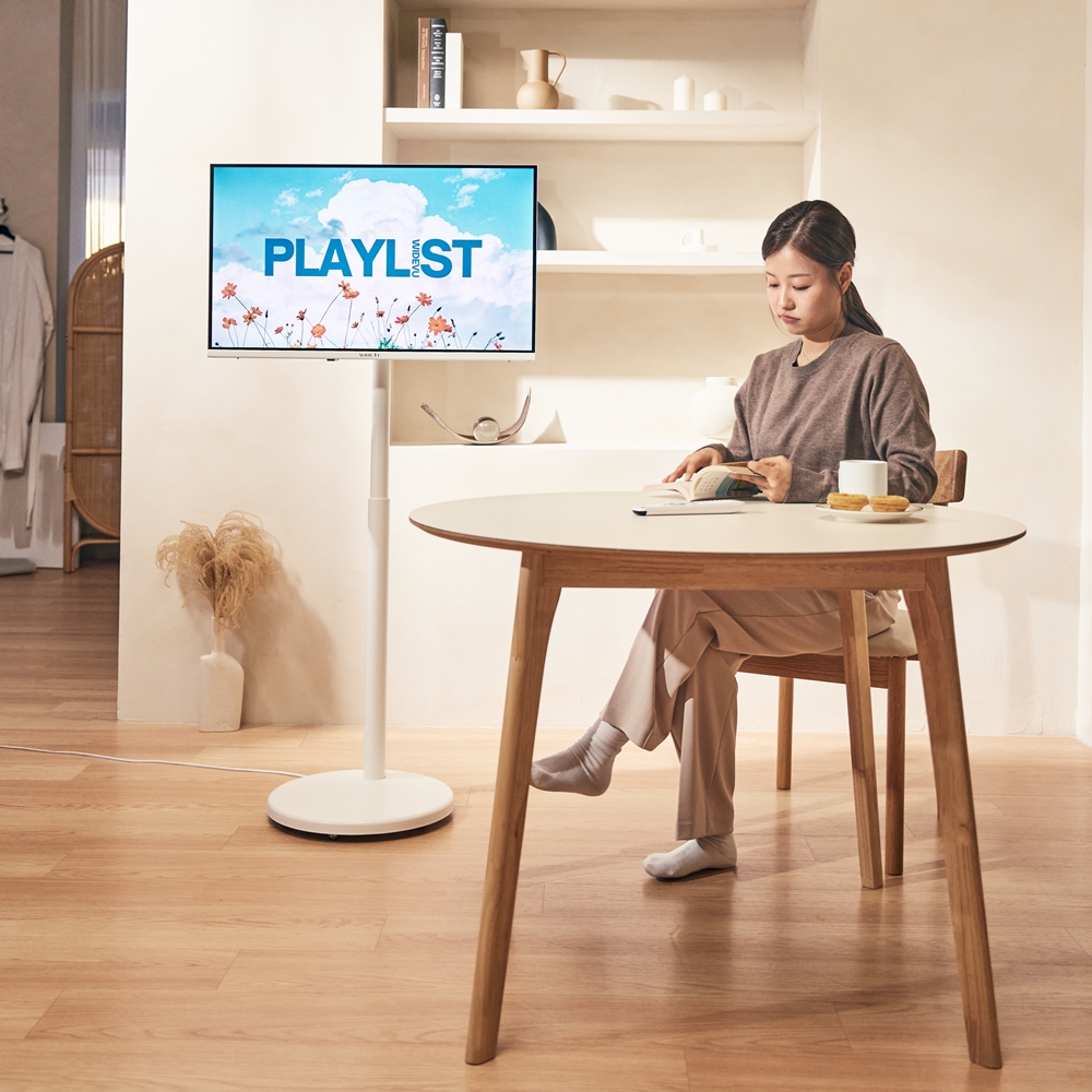 와이드무빙뷰 화이트에디션 삼탠바이미V3 셋트 QLED 109cm(43인치) UHD 4K 스마트 이동식 TV 중소바이미 유압식 높이조절 삼텐바이미