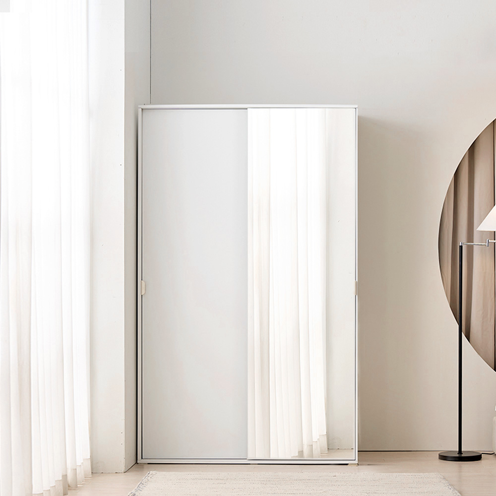 장인가구 코라 슬라이딩 거울 옷장 행거형 1200 - 상품 이미지