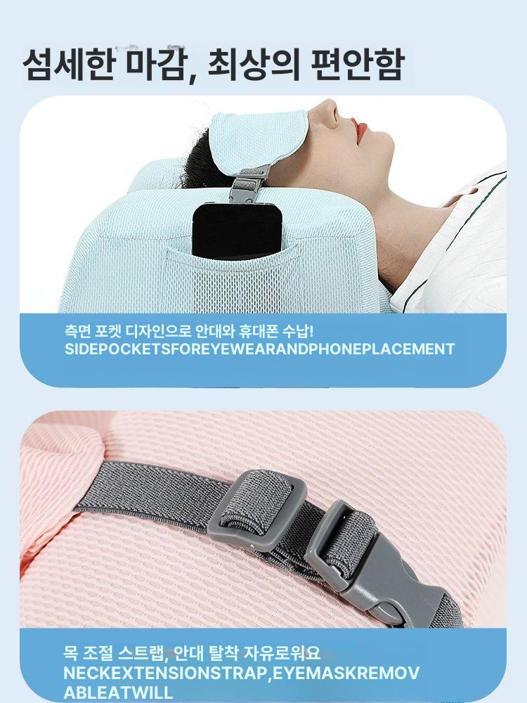 얼굴 고정 베개 베게 뒤척임 그레이화이트 메모리폼 움직임방지 엎드림방지 온열 그레이+그레이 4-7cm - 상세 이미지 5