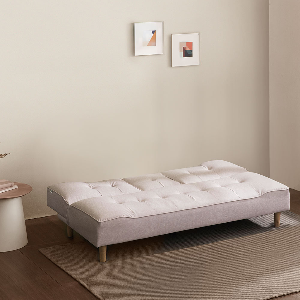 장인가구 로니엘 3인용 컵홀더 홈바 접이식 소파베드 패브릭 방수 가죽 소파