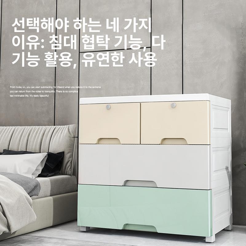 플라스틱 서랍장 5단 스몰 5층 옷 대형 와이드 데일리 특가 60cm 혼합 3단 - 상세 이미지 5