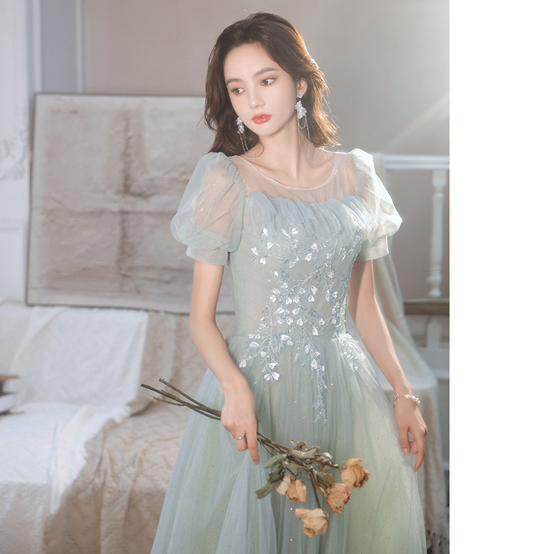 합창단 롱 드레스 공연복 여성용 원피스 무대 행사복 무대복 - 상세 이미지 2