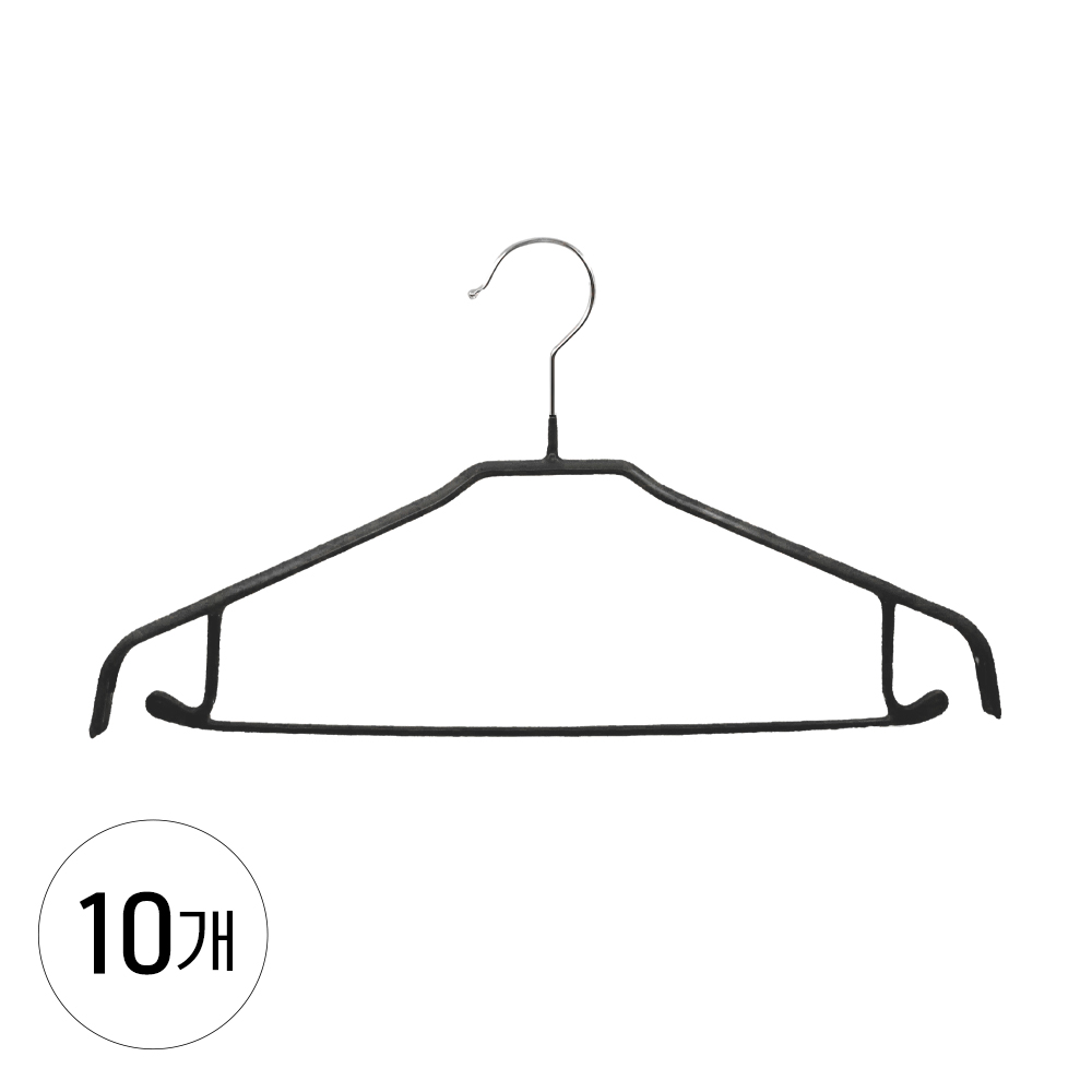 에이비박스 논슬립 어깨뿔방지 셔츠 옷걸이 멀티 (25+5 행사중) 블랙(긴고리), 10개