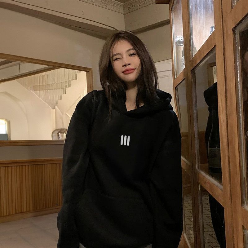 여성 기모 후드티 가을 겨울용 따뜻한 플러스 벨벳 소재 스웨트셔츠 캐주얼 스타일 편안한 착용감 데일리룩에 적합한 이미지 7