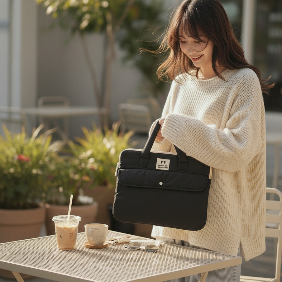 노트북 파우치 가방 맥북에어 삼성 갤럭시북5프로 엘지그램 태블릿 40.6cm(16인치), 블랙