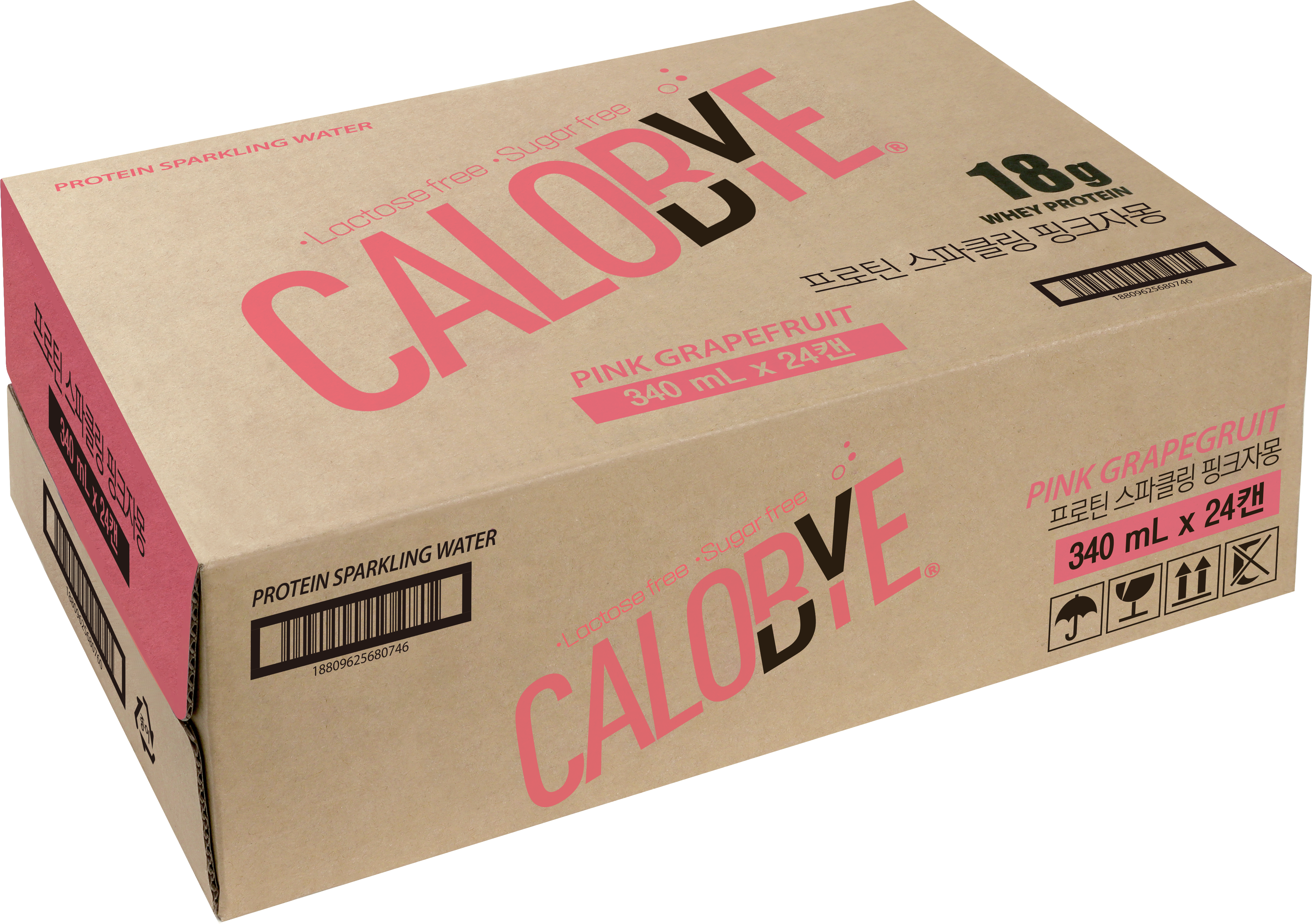 칼로바이 프로틴 스파클링 단백질 보충제 무설탕 탄산음료 핑크자몽, 340ml, 24개 이미지 3