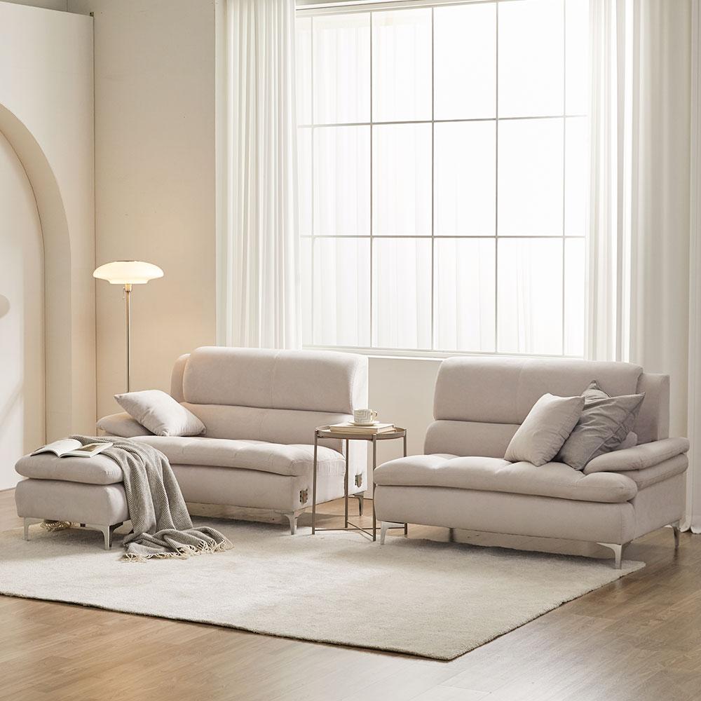 장인가구 콤마 기능성 아쿠아 4인 패브릭 모듈 소파 (스툴 미포함)