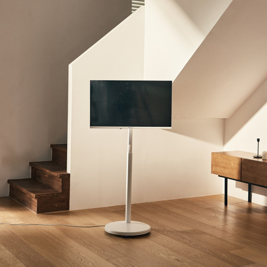와이드무빙뷰 화이트에디션 삼탠바이미V3 셋트 QLED 81cm(32인치) FHD 스마트 이동식 TV 유압식 높이조절 중소바이미 자가설치
