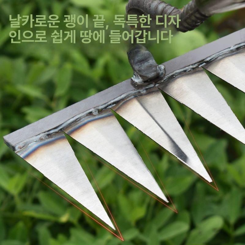 밭갈이 농기구 김매는 잡초 손쟁기 쇠스랑 밭고랑 호미 4개 꽃삽 - 상세 이미지 4