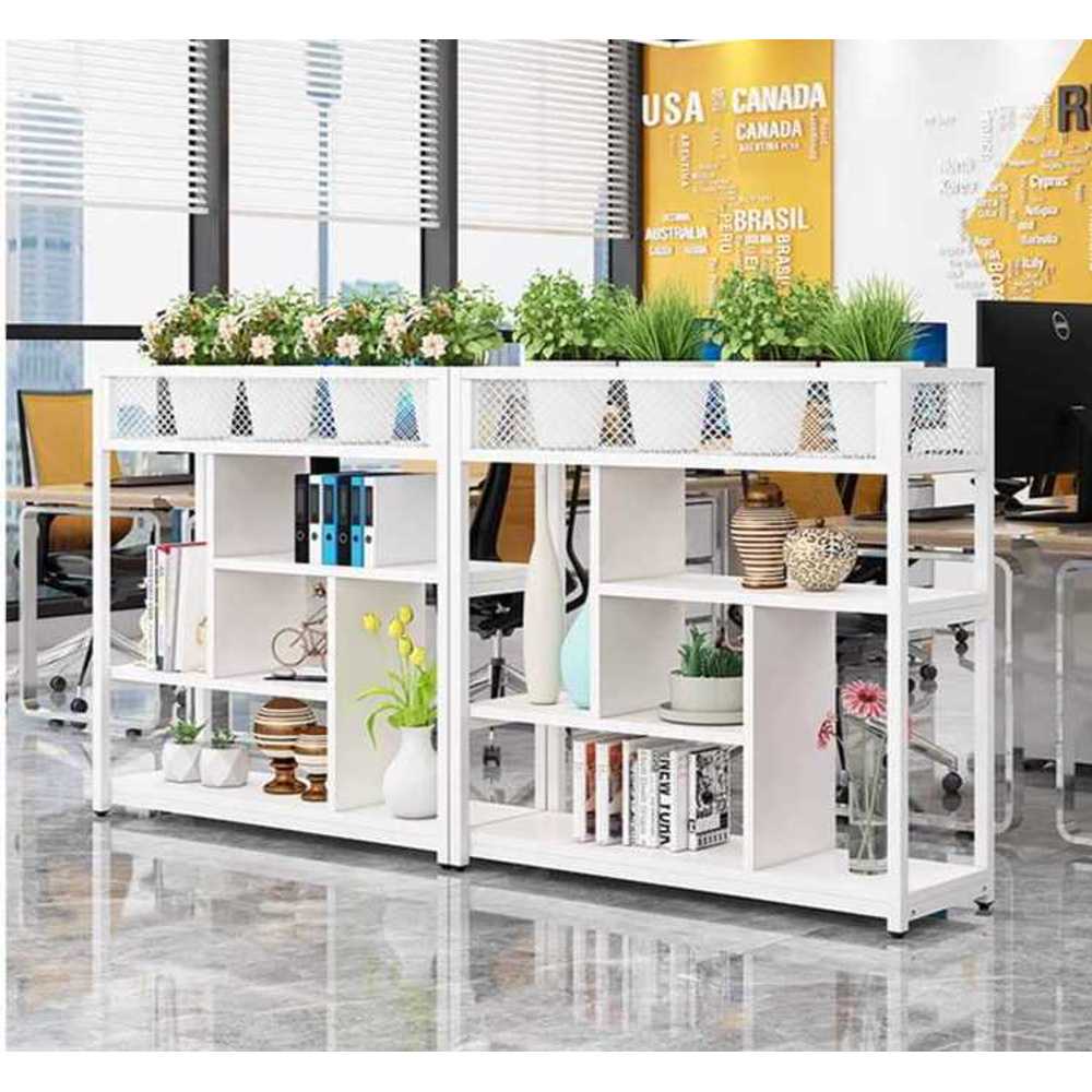 카페 인테리어 식물 파티션 공간분리 조경 거실 가벽 80x29x110cm (블랙+라이트월넛) - 상품 이미지