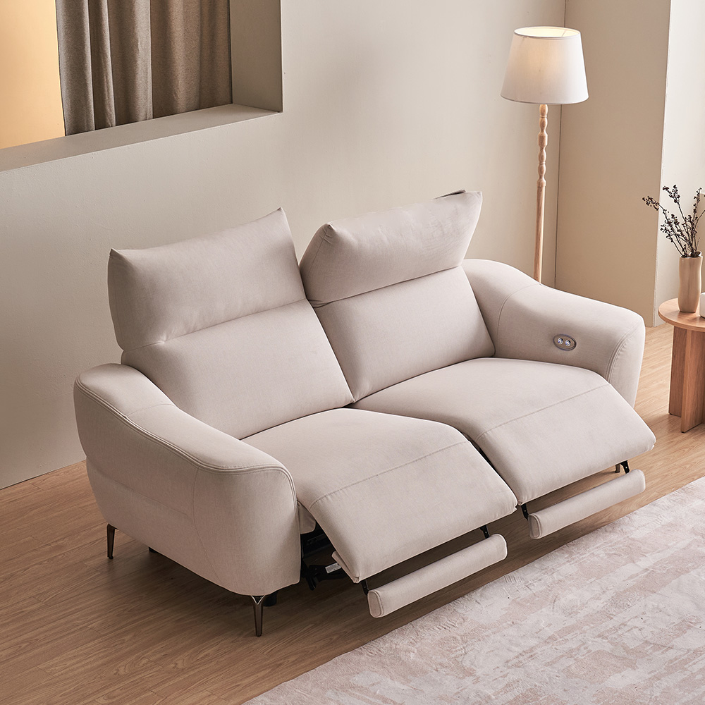 장인가구 오실리아 4인용 양방향 전동 리클라이너 패브릭 소파