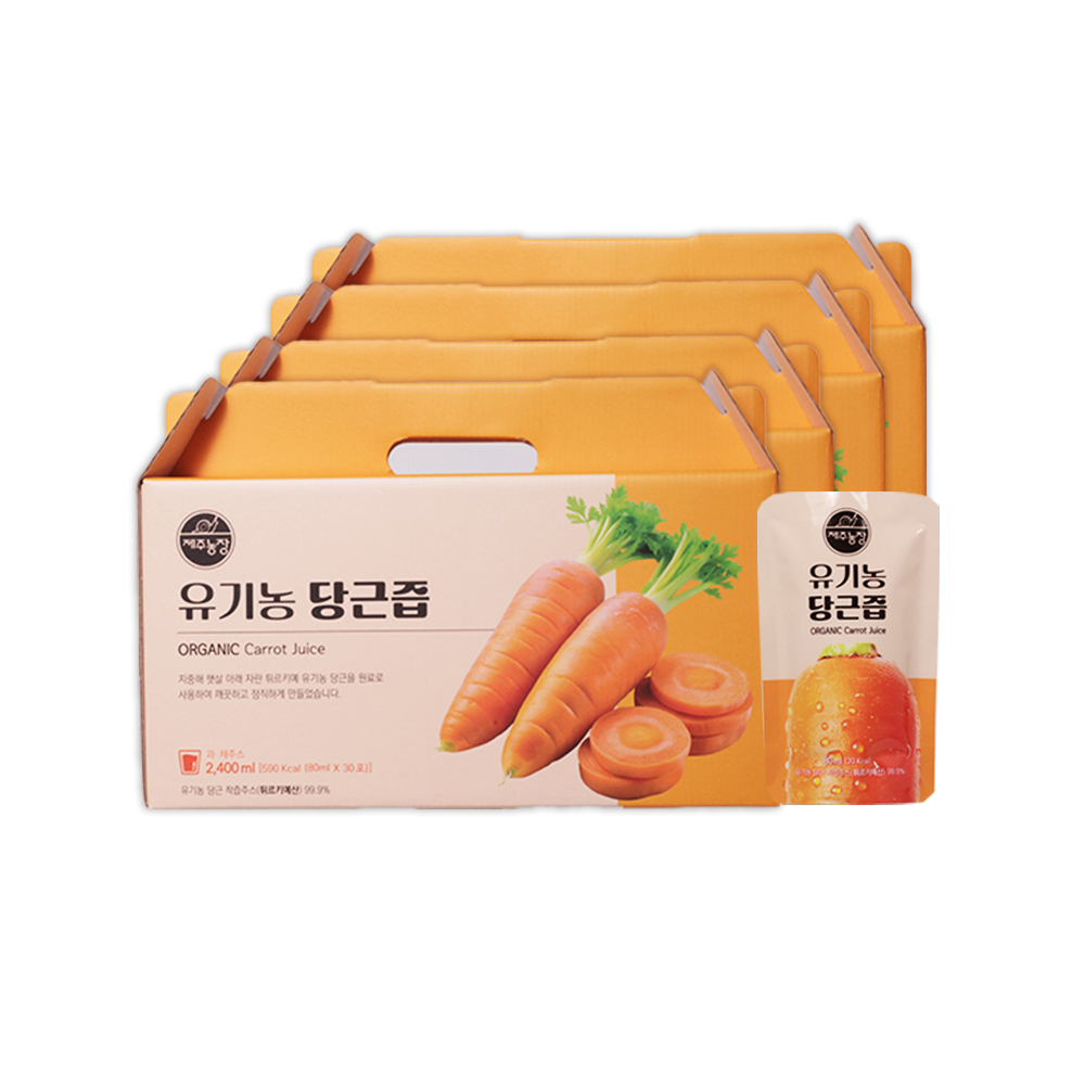 제주농장 유기농 당근즙 30포, 4박스 - 상품 이미지