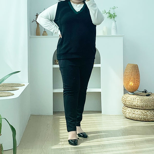 빅사이즈 여성 정장 슬랙스 밴딩 하의 일자 스판 바지 자격증 면접 의상 40인치까지 - 상세 이미지 4