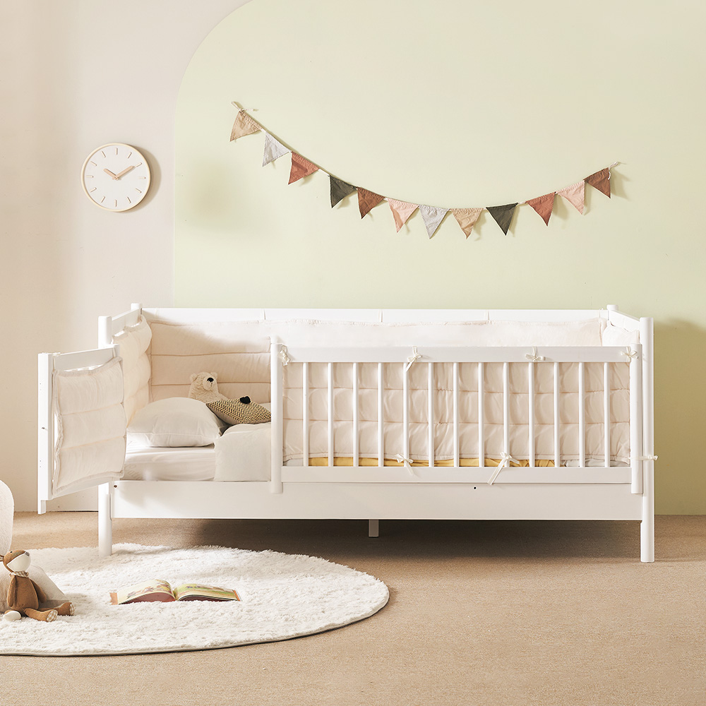 장인가구 뉴피터 SE0 어린이 원목 저상형 데이베드 올가드형 침대 SS +본넬유로탑+범퍼