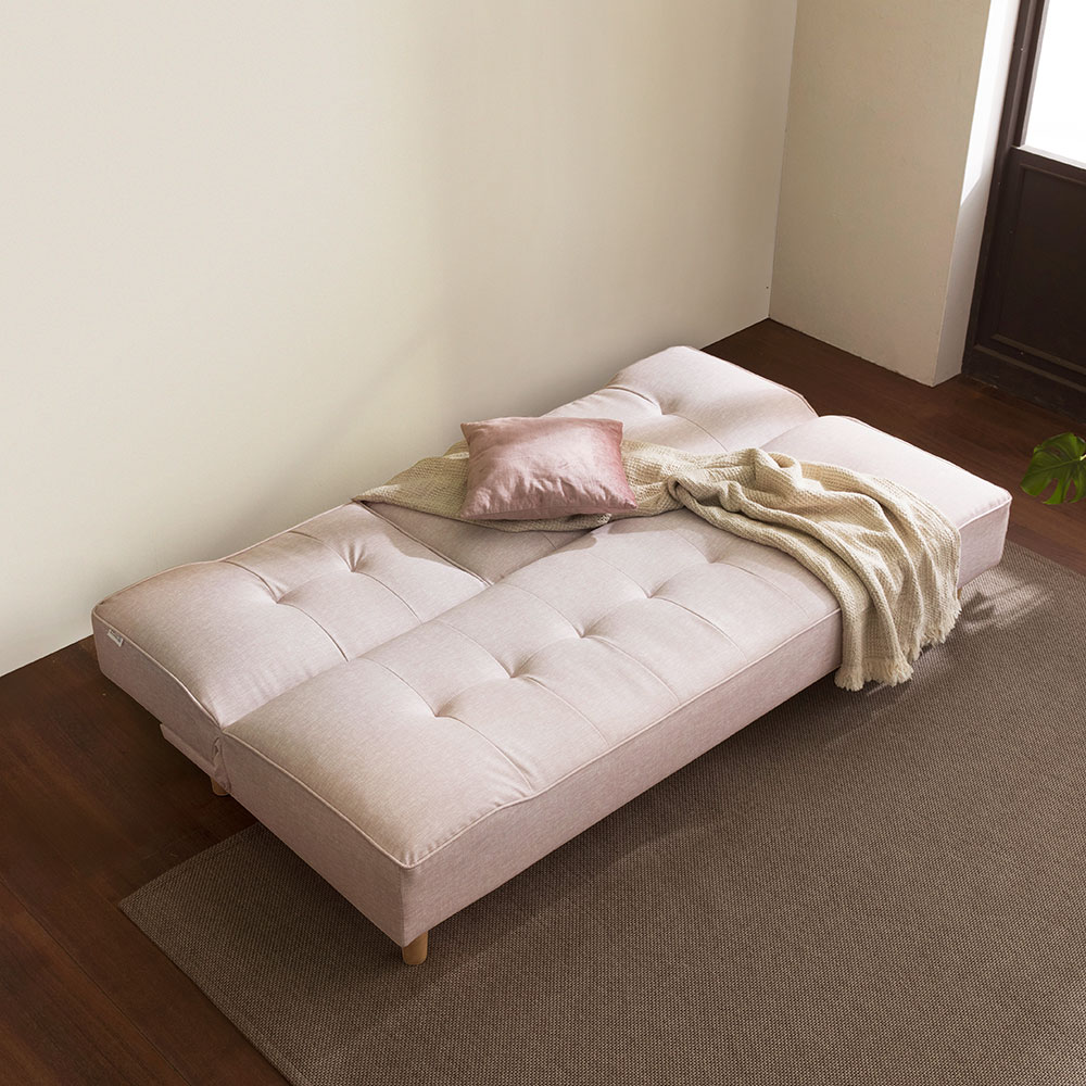 장인가구 로니엘 3인용 컵홀더 홈바 접이식 소파베드 패브릭 방수 가죽 소파