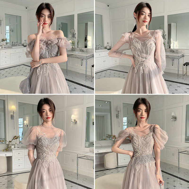 연주회 합창단 드레스 무대복 여성용 단체 행사 롱드레스 이브닝 들러리 원피스 - 상세 이미지 2