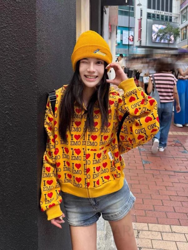 여성용 루즈핏 오리지널 순면 기모 후드 집업 스웨트셔츠 얇고 따뜻한 겨울용 편안한 착용감 데일리 캐주얼 스타일 - 상품 이미지