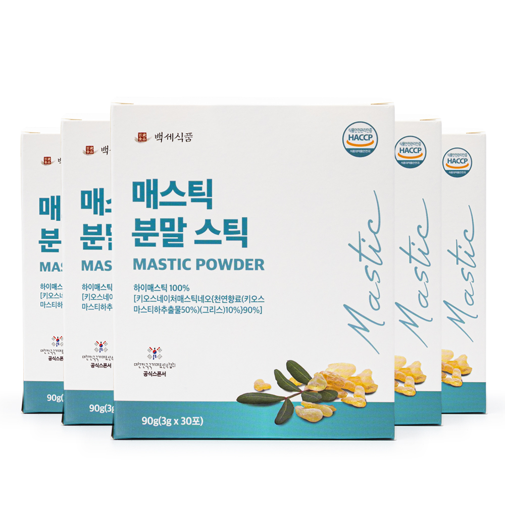 백세식품 그리스 매스틱검 분말 스틱 3g x 30포 30일분 HACCP 인증 이미지 4