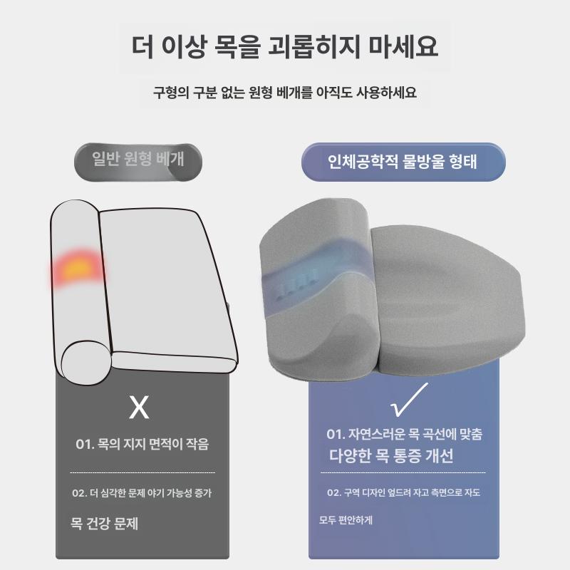 메모리 여행 메모리폼 폼 부드러운 쿠션 낮잠 목 베개 엘레강트그레이 - 상세 이미지 2