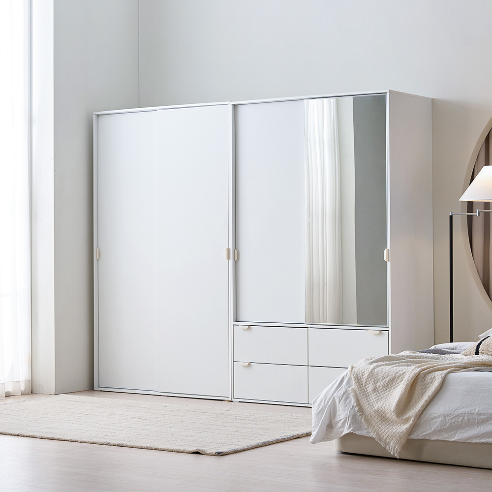 장인가구 코라 2400 슬라이딩 옷장 세트 1200 서랍옷장 (행거형)+1200 (행거형) - 상세 이미지 5