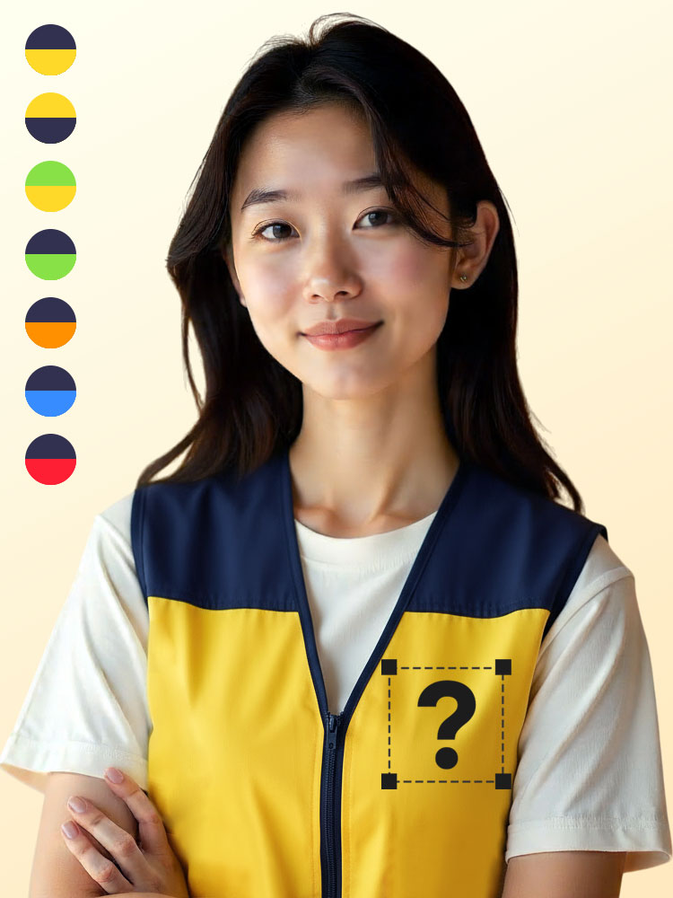 [기본인쇄포함] 배색 조끼 주문 제작 스태프 봉사 동아리 동호회 행사 근무 도우미 스탭 제품 이미지