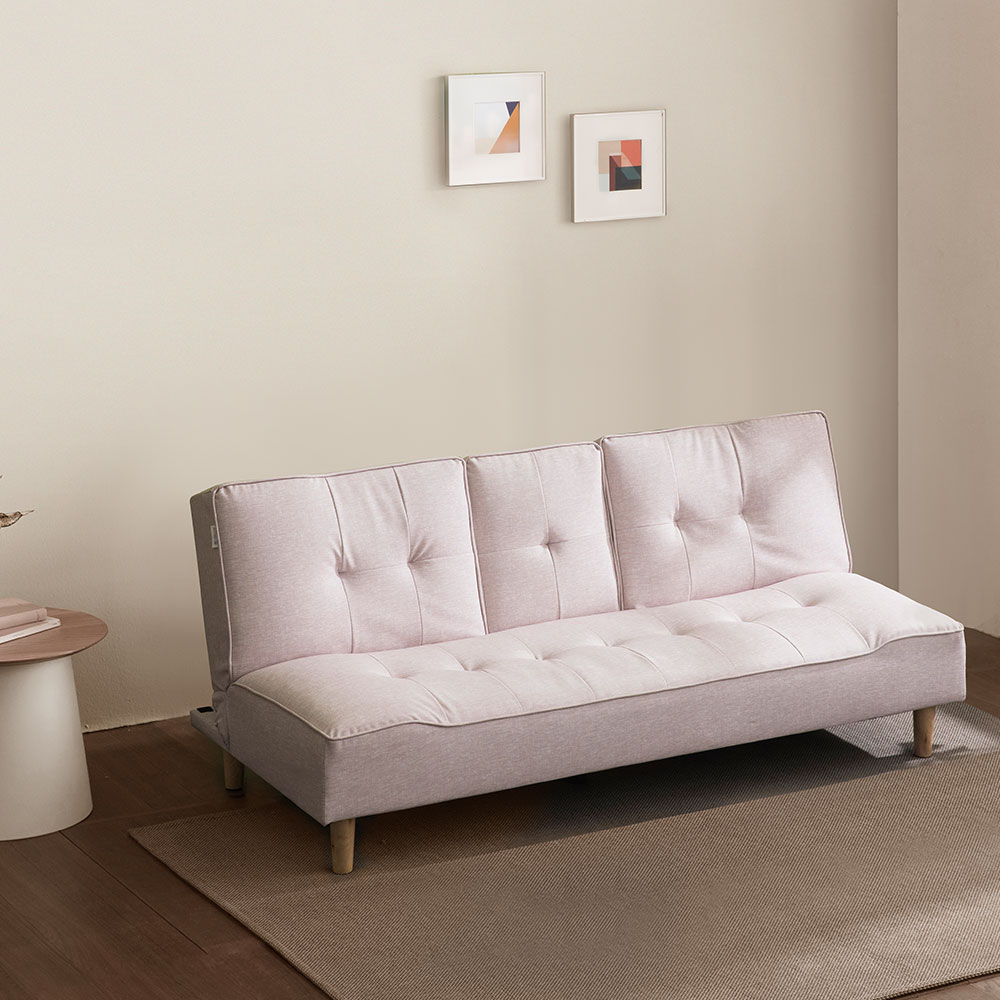 장인가구 로니엘 3인용 컵홀더 홈바 접이식 소파베드 패브릭 방수 가죽 소파