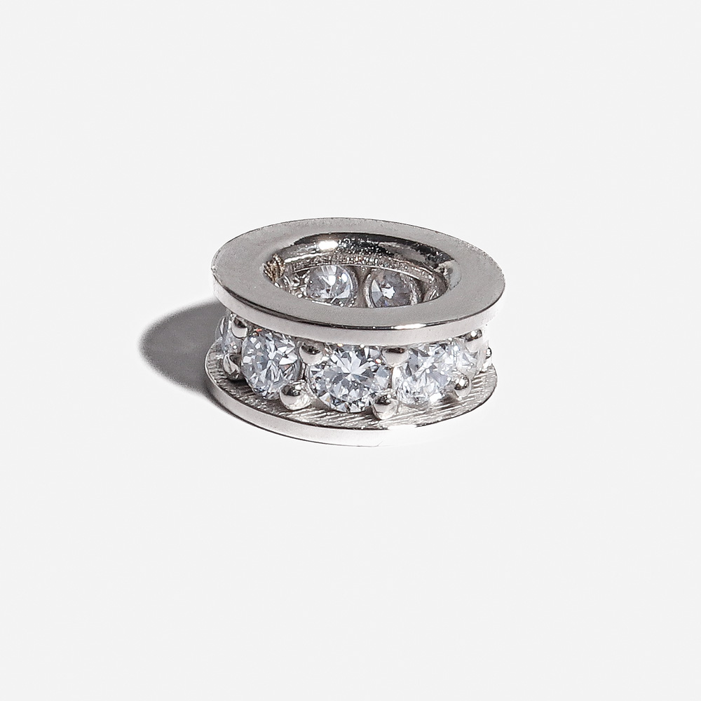 2.5mm 랩 다이아 아모르 원형 링 펜던트 원통 메달 - 상세 이미지 5