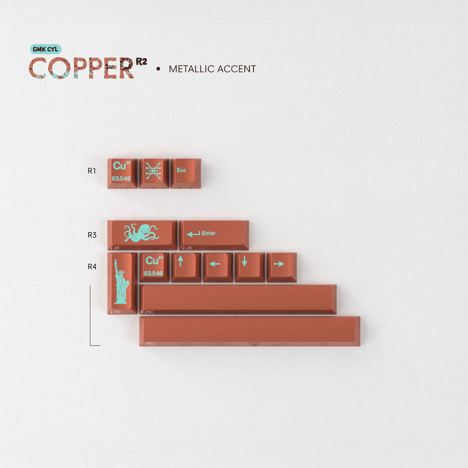 GMK CYL COPPER R2 키캡 추가구성 - 상세 이미지 2