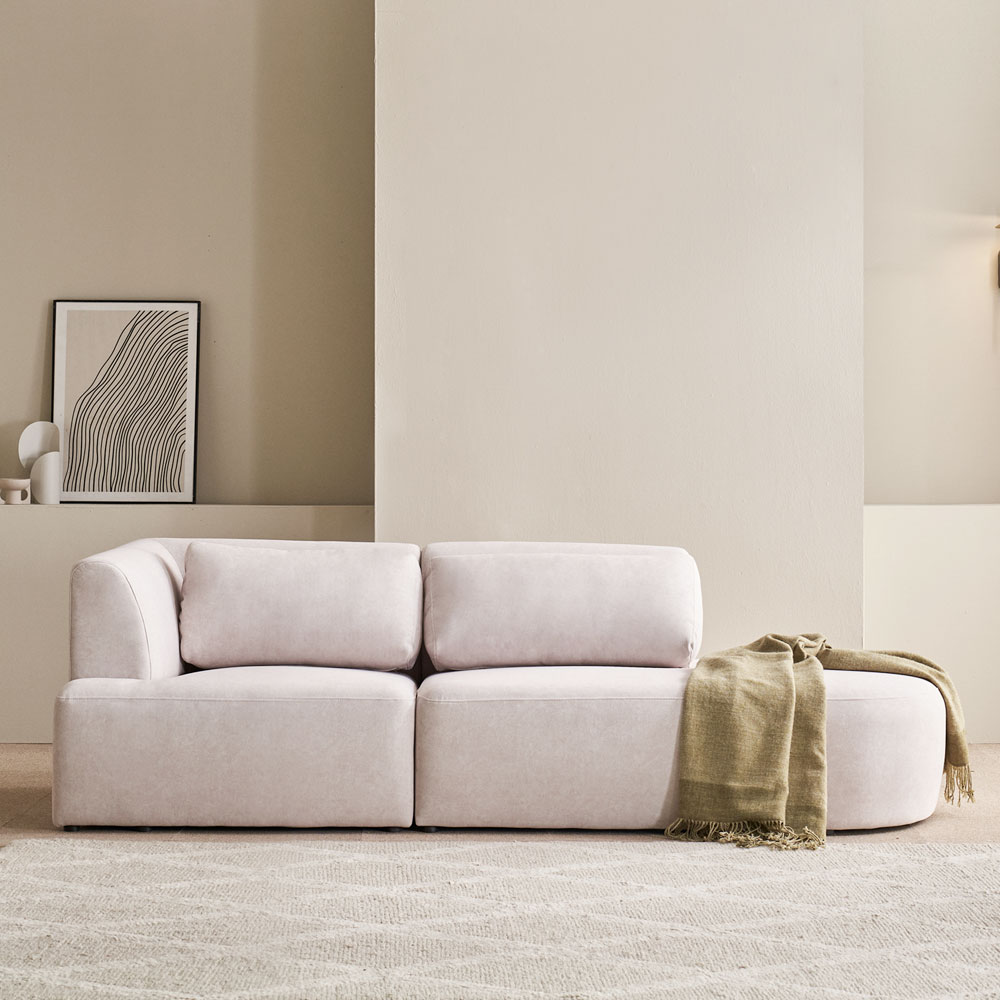 바스포르 몽글 아쿠아텍스 이지클린 조야 패브릭 3인 소파 라운지형