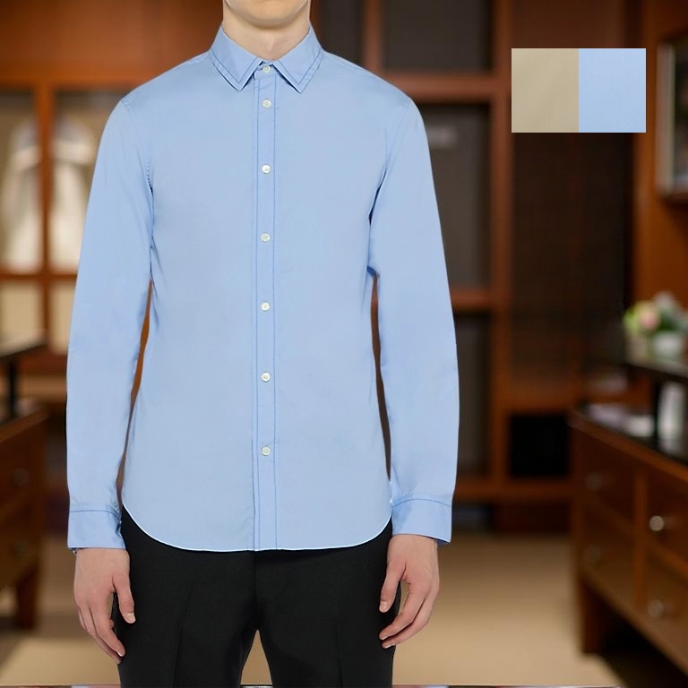 오니츠카타이거 어반 듀얼리티 롱 슬리브 남성 셔츠 2181B074 LIGHT BLUE M - 메인 이미지