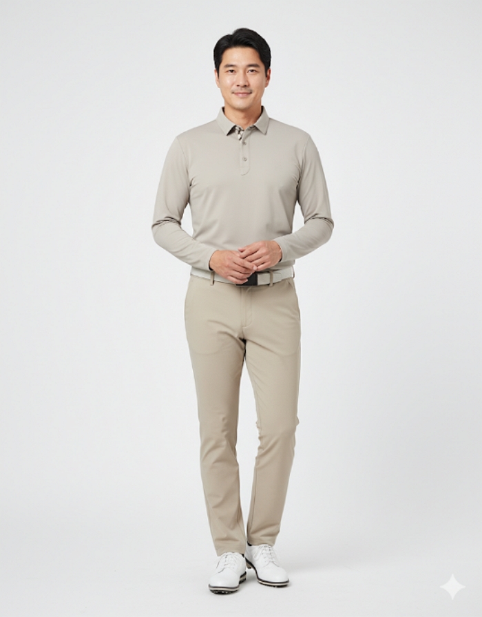 딕스 골프웨어 남성 가을 부드러운 촉감 깔끔한 필드룩 골프 카라 티셔츠 - 상세 이미지 4