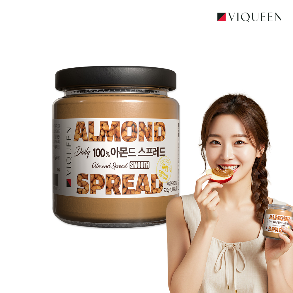바이퀸 데일리 100% 아몬드버터 220g 스프레드 무첨가