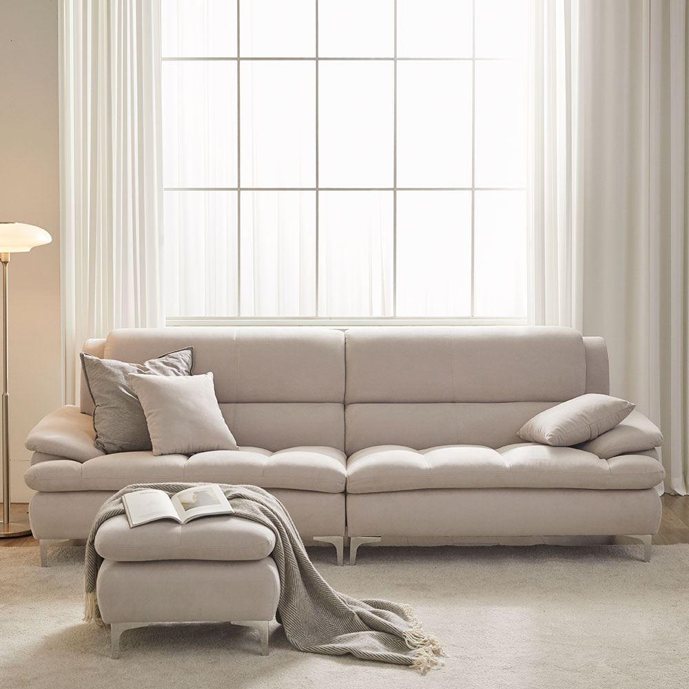 장인가구 콤마 푹신한 아쿠아 패브릭 좌식 예쁜 거실 카페 미니 소파 2인