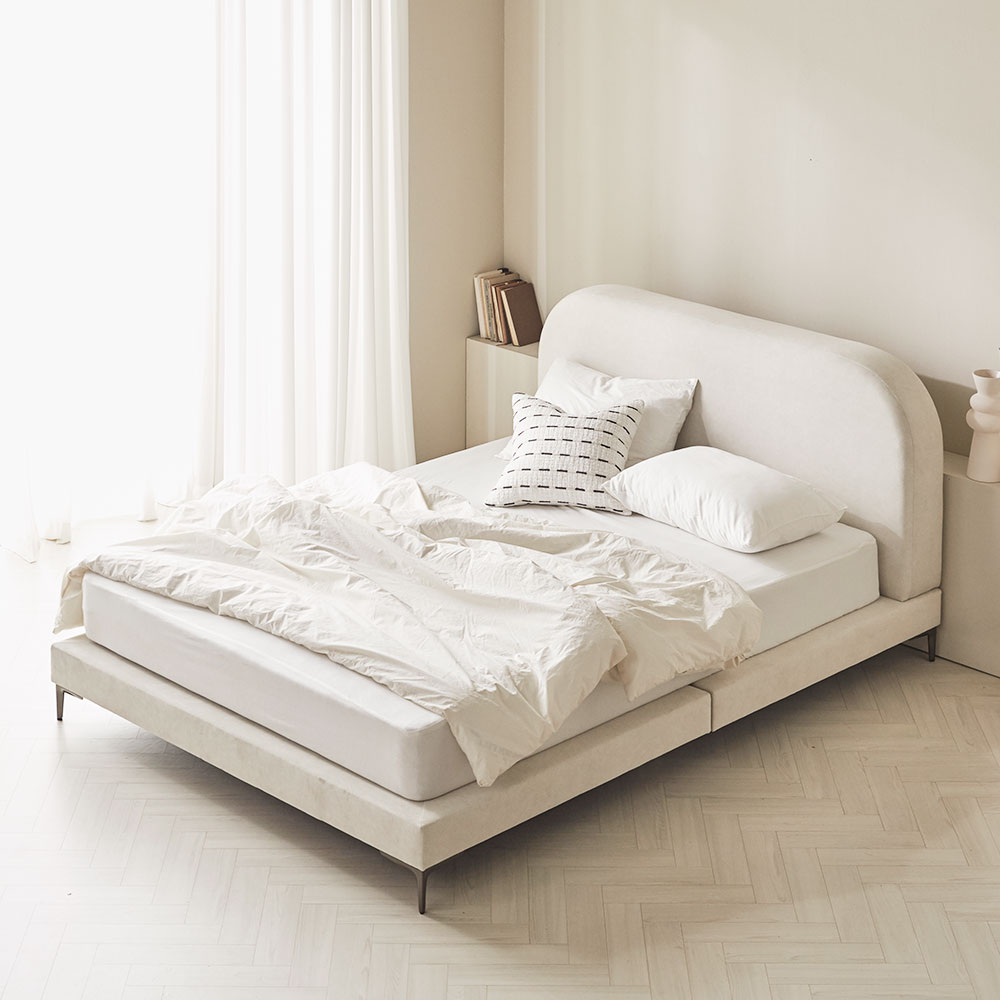 바스포르 몽글 아쿠아텍스 패브릭 저상형 호텔 낮은 침대프레임 Q 다리제외