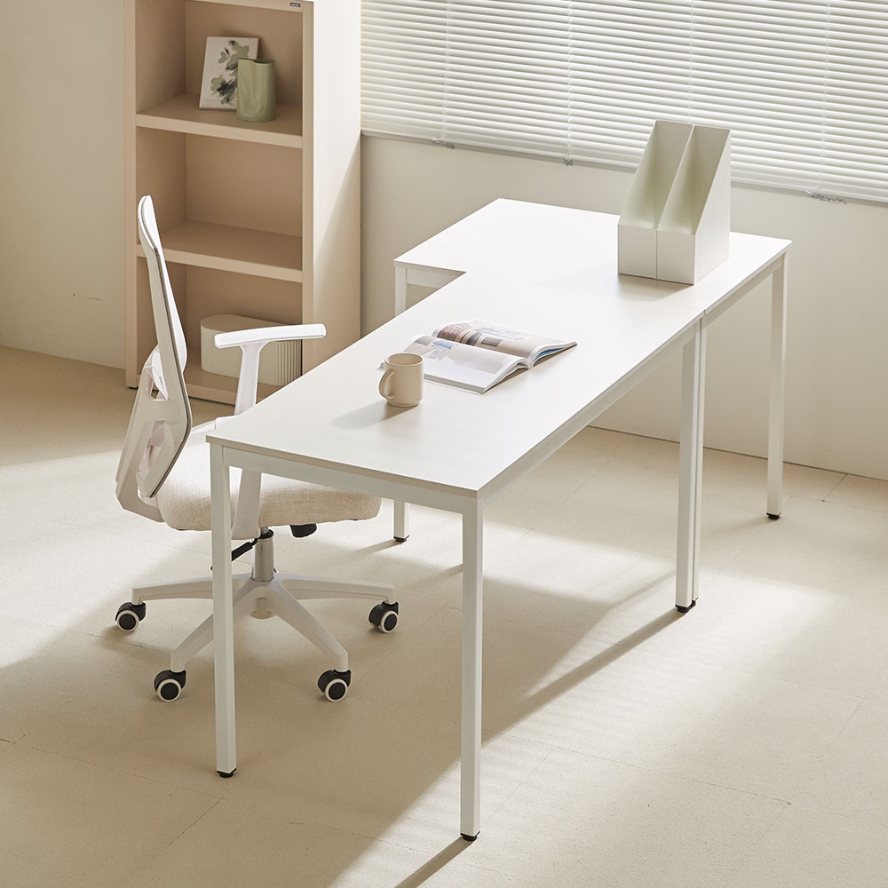 장인가구 1인용 일자형 데스크 철제 컴퓨터 학생 책상 간이 테이블 800