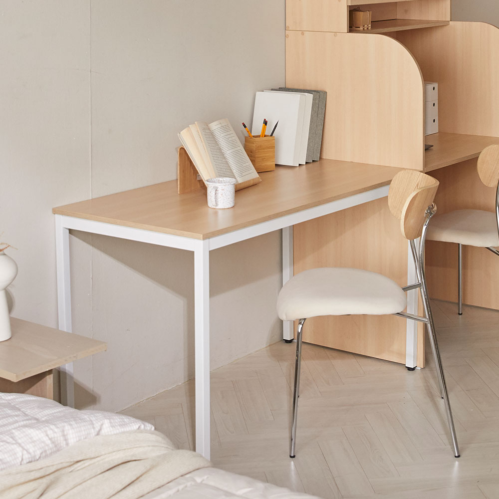 장인가구 1인용 일자형 데스크 철제 컴퓨터 학생 책상 간이 테이블 800