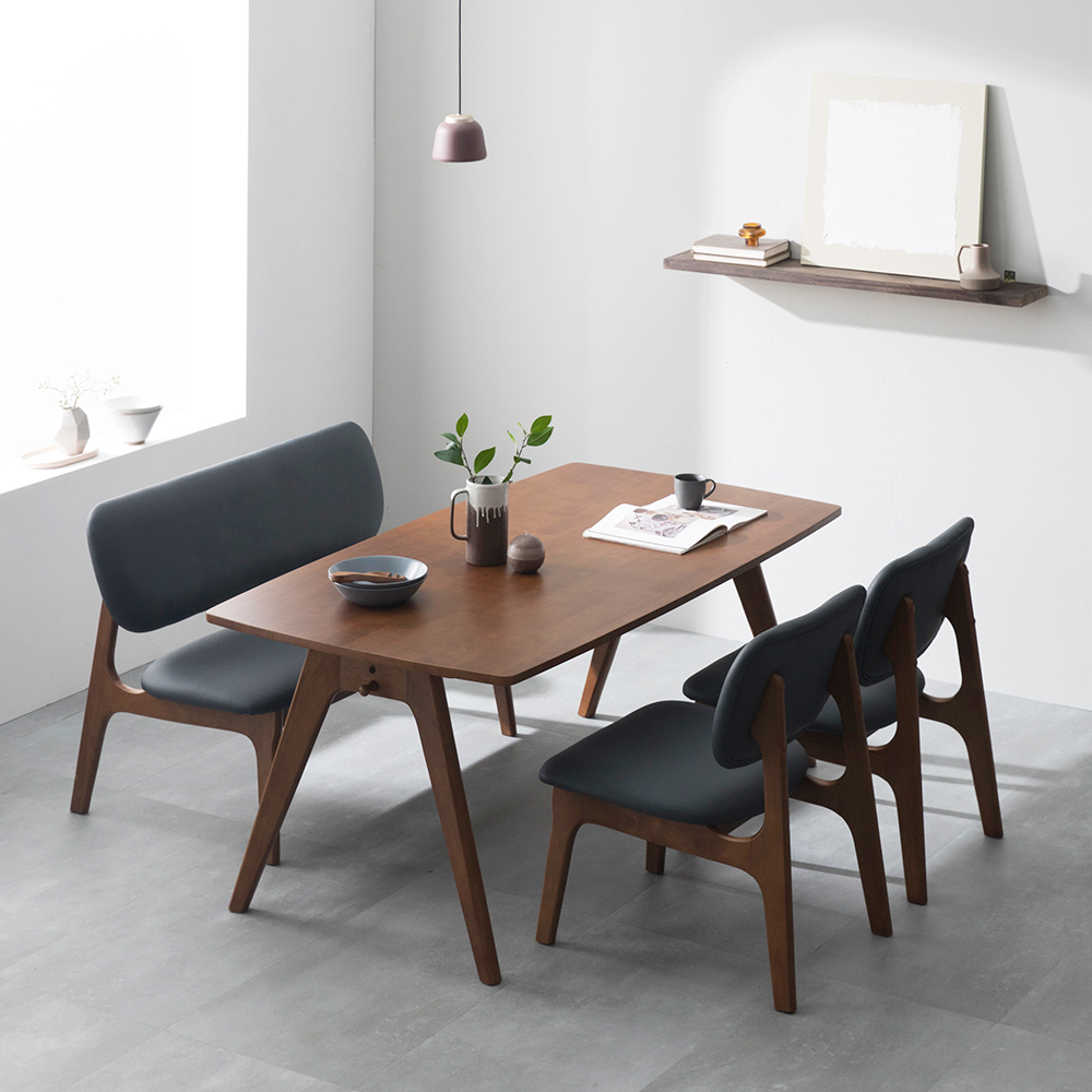 장인가구 칸토르 원목 낮은 식탁 세트 4인