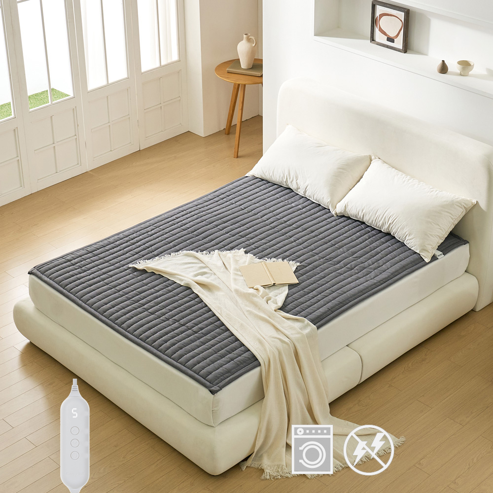 곰표한일 IoT 스마트 탄소매트 전기매트 원격제어 캠핑 가정용 그레이 세탁 킹사이즈