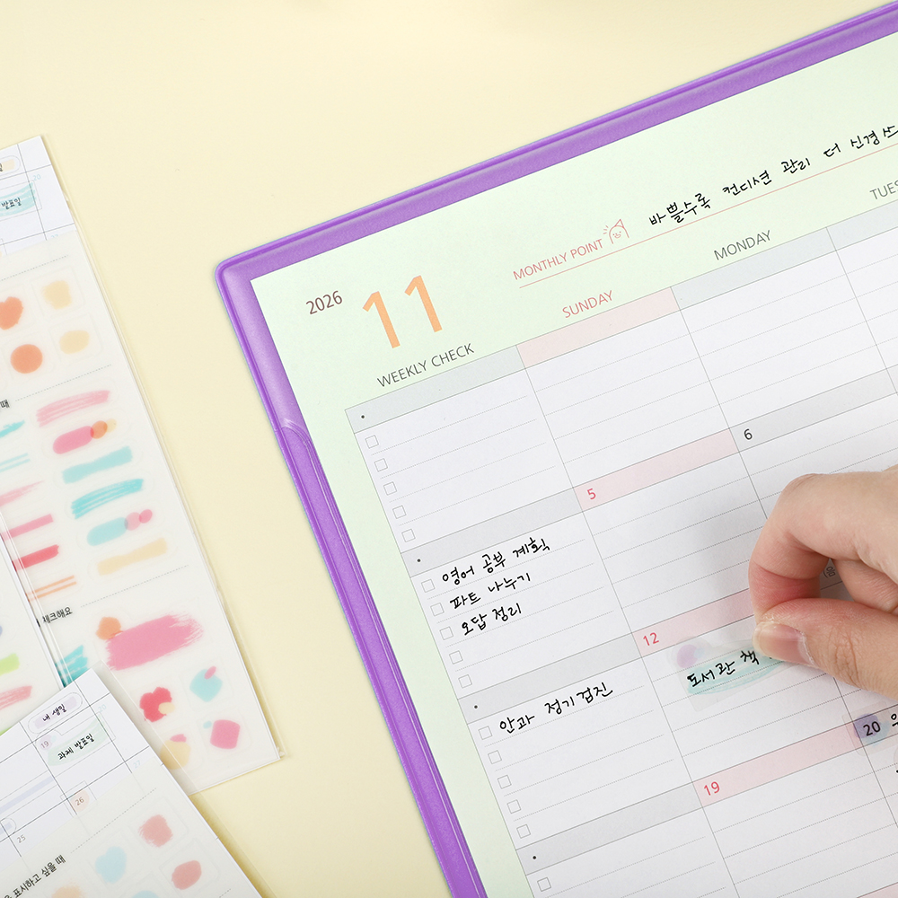 플레플레 2026 한정판 먼슬리매트 (날짜형) + 일정관리스티커 이미지 4